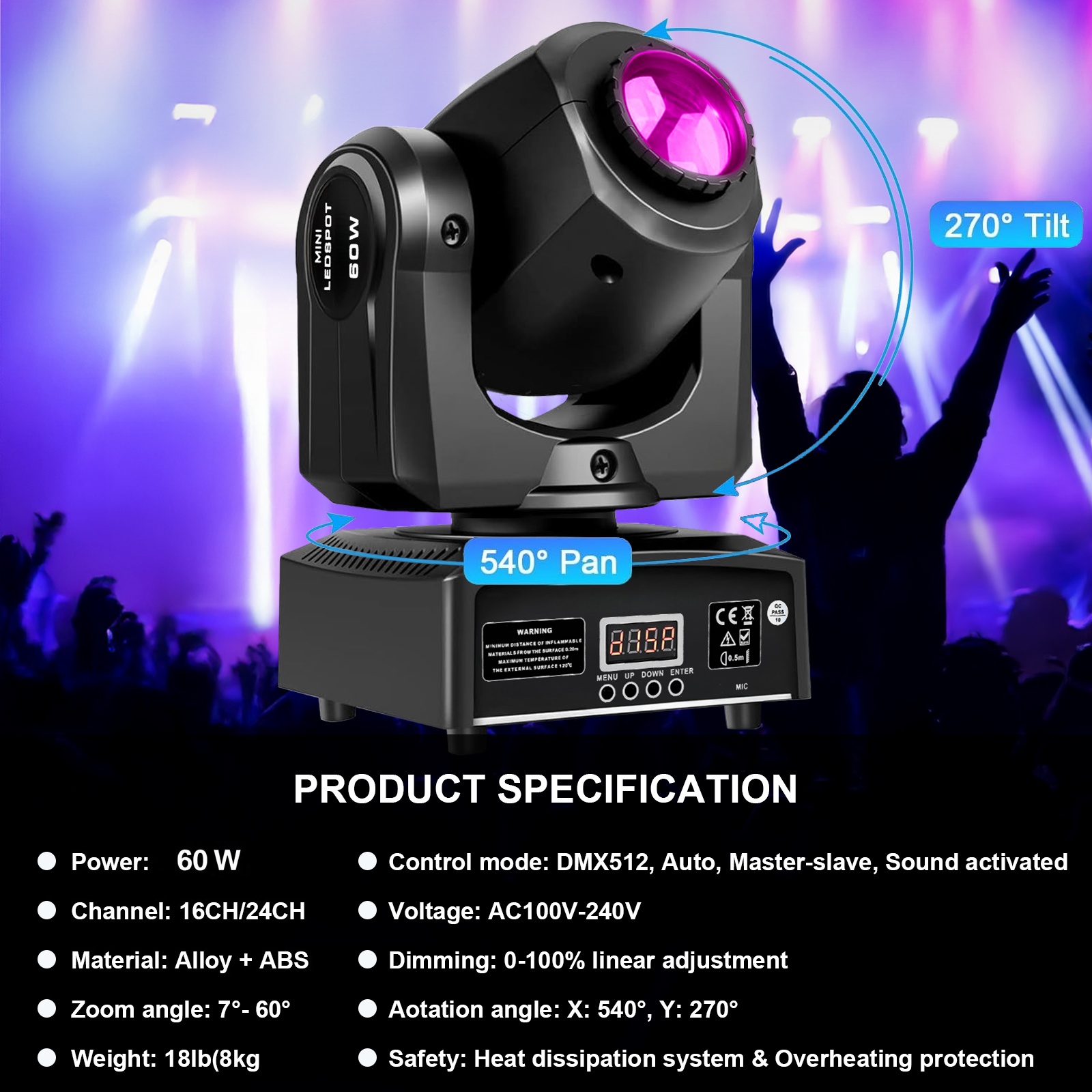 2PCS 60W Mini Led Dmx Gobo Mov - đánh giá và giá Laser Power Supply 60W