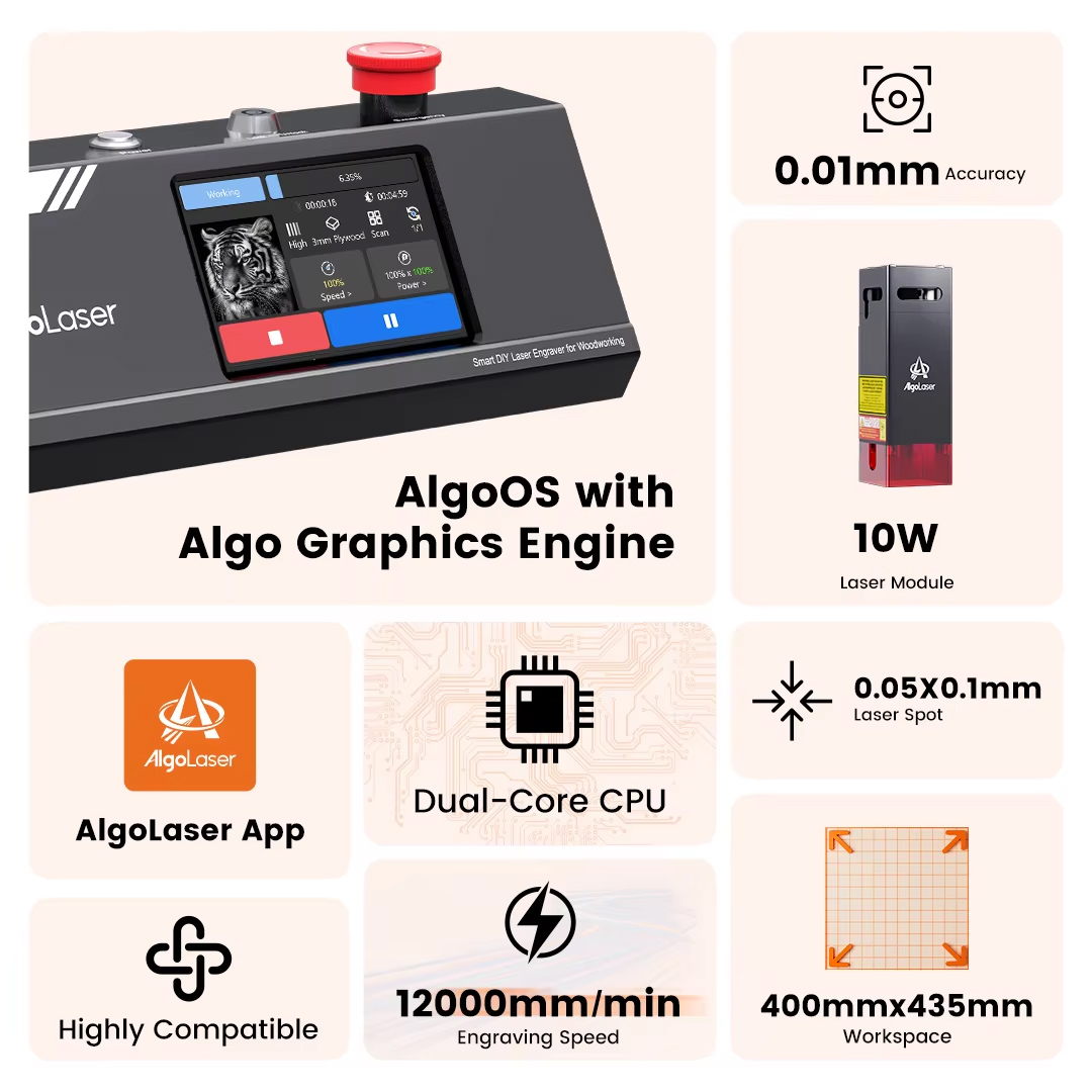 Algolaser DIY Table 40*43cm CN - đánh giá và giá Industrial Grade Laser